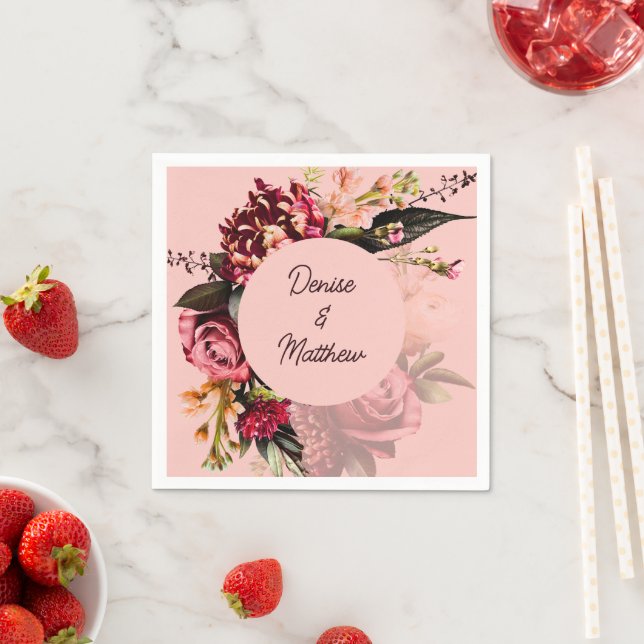 Servilleta De Papel Crisantemo romántico en rosa gossamer (In situ)