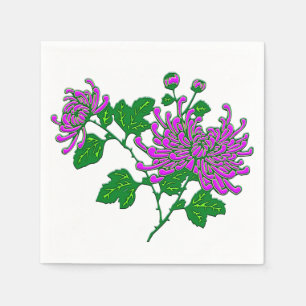 Servilleta De Papel crisantemos chinos - lavanda