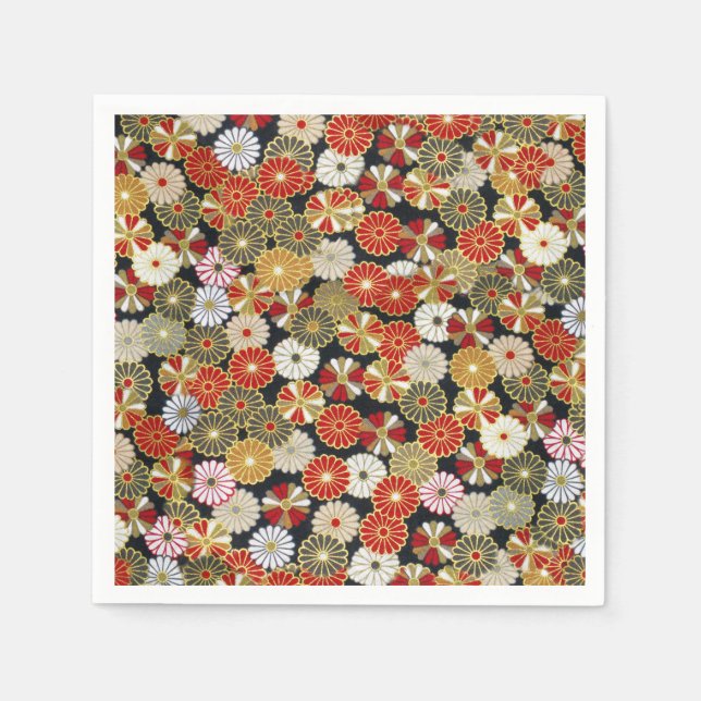 Servilleta De Papel Crisantemos dorados caídos (Anverso)