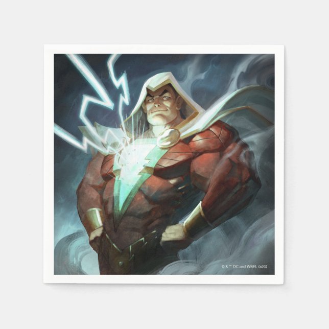 Servilleta De Papel Crisis infinita Ilustracion Shazam (Anverso)