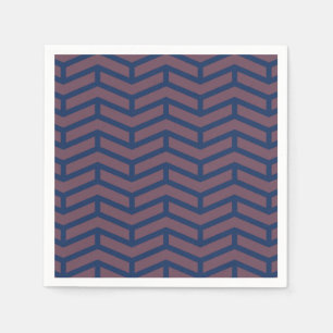 Servilleta De Papel Crisp Sharp Flechas opuestas Chevron Azul rosado