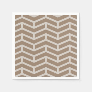 Servilleta De Papel Crisp Sharp Flechas opuestas Chevron Brown Neutral