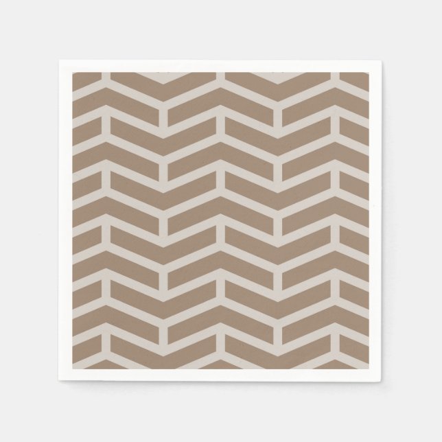 Servilleta De Papel Crisp Sharp Flechas opuestas Chevron Brown Neutral (Anverso)