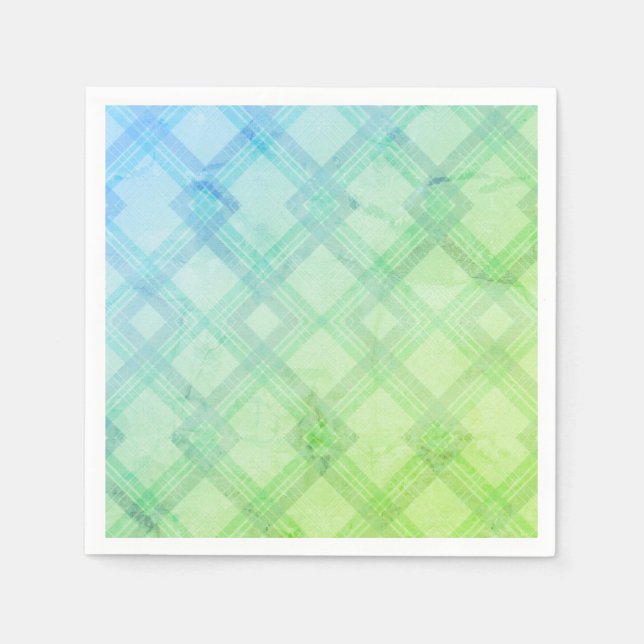 Servilleta De Papel Crisscrossed Happy Green & blue, Cheques amarillos (Anverso)