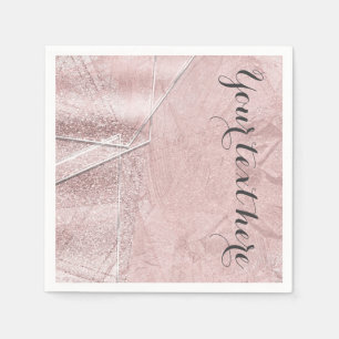 Servilleta De Papel Cristal de vidrio con brillo rosa estilo glamuroso