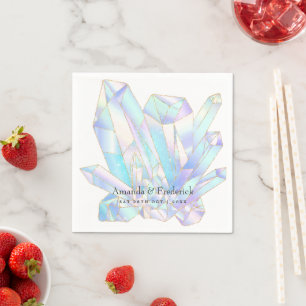 Servilleta De Papel Cristales de Acuarela Geométrica para Boda