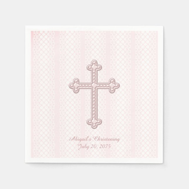 Servilleta De Papel Cristalización de cruz rosa (Anverso)