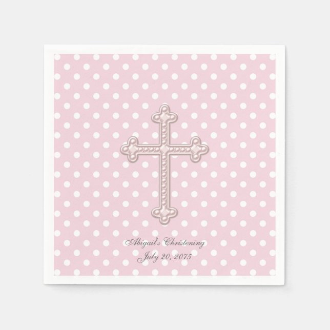 Servilleta De Papel Cristalización de cruz rosa (Anverso)