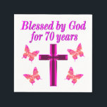 SERVILLETA DE PAPEL CRISTIAN PINK 70TH BIRTHDAY CROSS DISEÑN<br><div class="desc">Este cristiano y alegre de 70 años adorará celebrar cumplir 70 años con este hermoso diseño de 70 años de cruz rosa y mariposa en Tees, bolsas de té, tazas, almohadas y regalos. Delibera a su espiritual y a su Dios amando a los 70 años con un regalo de cumpleaños...</div>