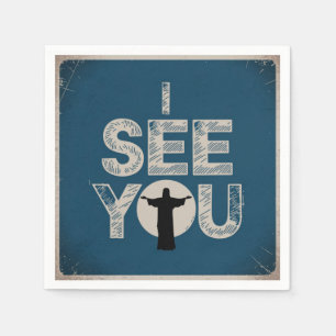 Servilleta De Papel Cristiano Jesús te está vigilando, Jesús te veo