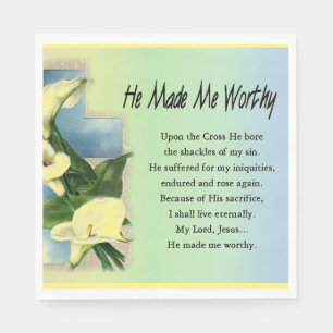 Servilleta De Papel Cristiano Pascua Me Hizo Merecedor Pegatina Cuadra