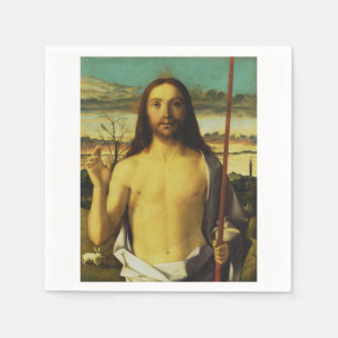 Servilleta De Papel Cristo bendiciendo por Giovanni Bellini