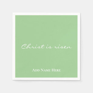 Servilleta De Papel Cristo es la Pascua Cristiana Verde Personalizado 