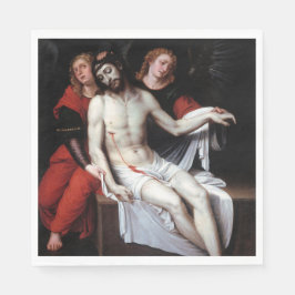 Servilleta De Papel Cristo muerto apoyado por dos ángeles (Ribalta)