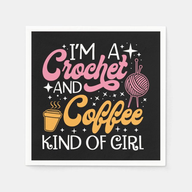 Servilleta De Papel Crochet Y Café (Anverso)