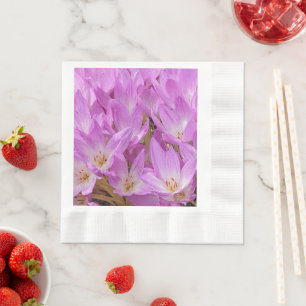 Servilleta De Papel Crocus rosa otoñal florece