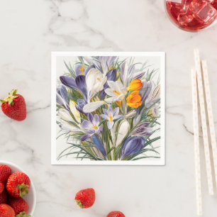 Servilleta De Papel Crocus Spring Flower Floral Art