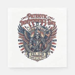 Servilleta De Papel Cromado Patriótico Segador Patriota Oscuro Esquele