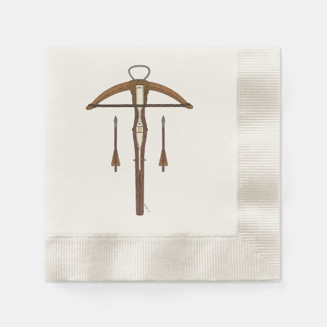 Servilleta De Papel Crossbow medieval con pernos (Anverso)