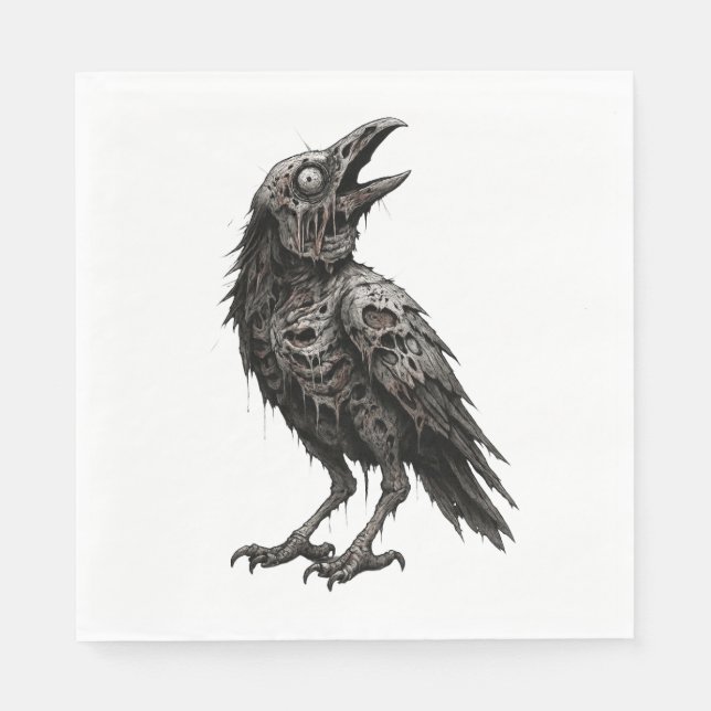 Servilleta De Papel Crow zombificado (Anverso)