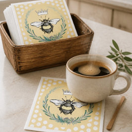 Servilleta De Papel Crown Bee | Servilletas de papel de lunares de mie