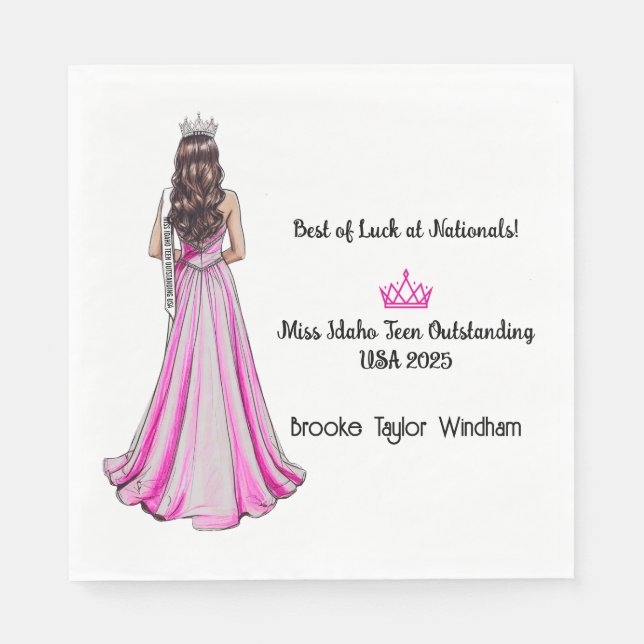 Servilleta De Papel Crowning Queens Pageant Send-off Party Napkins (Anverso)