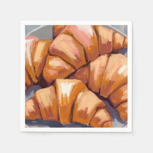 Servilleta De Papel Cruasanes Panadería Fresca Pintura
