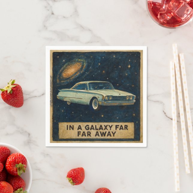 Servilleta De Papel Crucero Retro en el Espacio Profundo  (In situ)