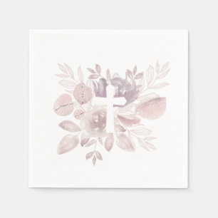 Servilleta De Papel Cruceta floral acuarela morado malva