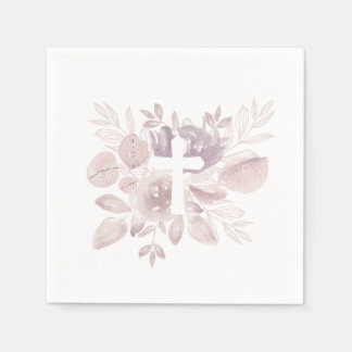 Servilleta De Papel Cruceta floral acuarela morado malva