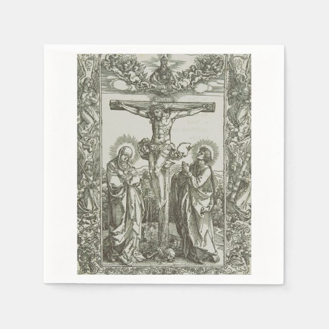 Servilleta De Papel Crucifixión medieval de Jesucristo (Anverso)
