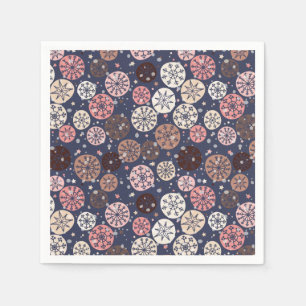 Servilleta De Papel Crudo azul rosa neutrales copos de nieve invierno