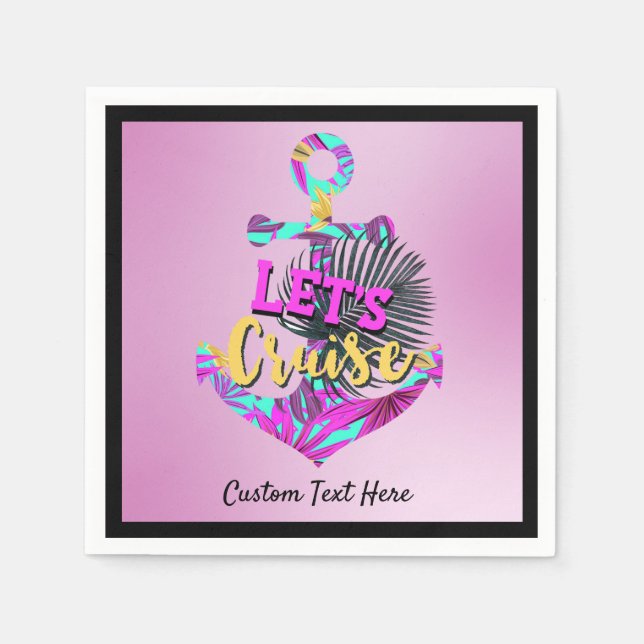 Servilleta De Papel Cruicemos el Ancla Náutica Tropical (Anverso)