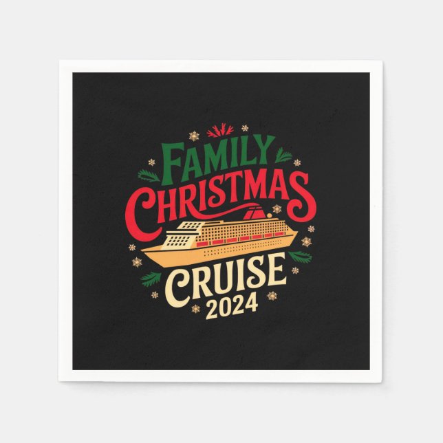 Servilleta De Papel Cruise Top Family Navidades 2024 Inolvidable (Anverso)