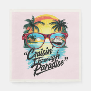 Servilleta De Papel Cruissin’ A Través Del Paraíso: Vibes Tropicales D