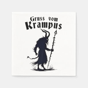 Servilleta De Papel Cruss Vom Krampus Navidad Xmas Diablo Espeluznante