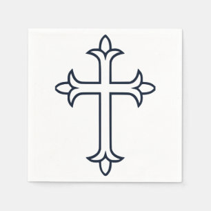 Servilleta De Papel Cruz Cristiana Clásica Arte Minimalista Fino