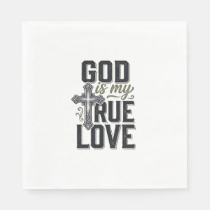 Servilleta De Papel Cruz Cristiana Dios Es Mi Verdadero Amor Vector