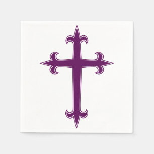 Servilleta De Papel Cruz cristiana púrpura