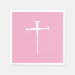 Servilleta De Papel Cruz Cristiana Tres Clavos Blancos