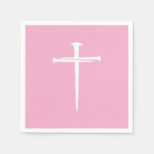 Servilleta De Papel Cruz Cristiana Tres Clavos Blancos
