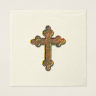 Servilleta De Papel Cruz de aspecto 3D Gold