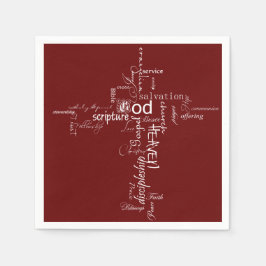 Servilleta De Papel cruz de palabras cristianas