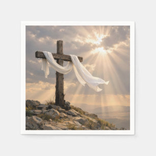 Servilleta De Papel Cruz de Pascua con Sábana al Amanecer