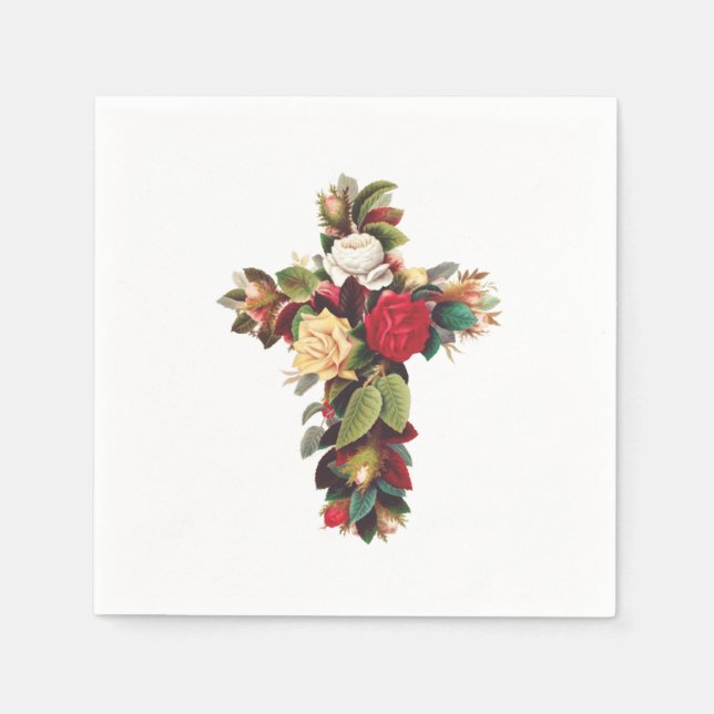 Servilleta De Papel Cruz de Rosas (Anverso)