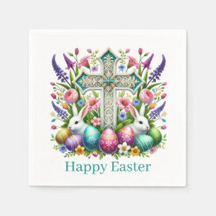 Servilleta De Papel Cruz feliz de Pascua religiosa