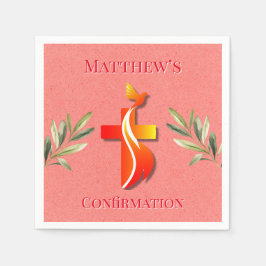 Servilleta De Papel Cruz Roja y Amarilla y confirmación de una paloma