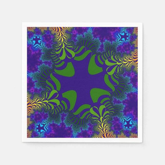 Servilleta De Papel Cruz Verde y Azul (Anverso)