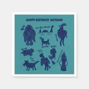 Servilleta De Papel Cryptids personalizado Cryptozoology Monsters Pers