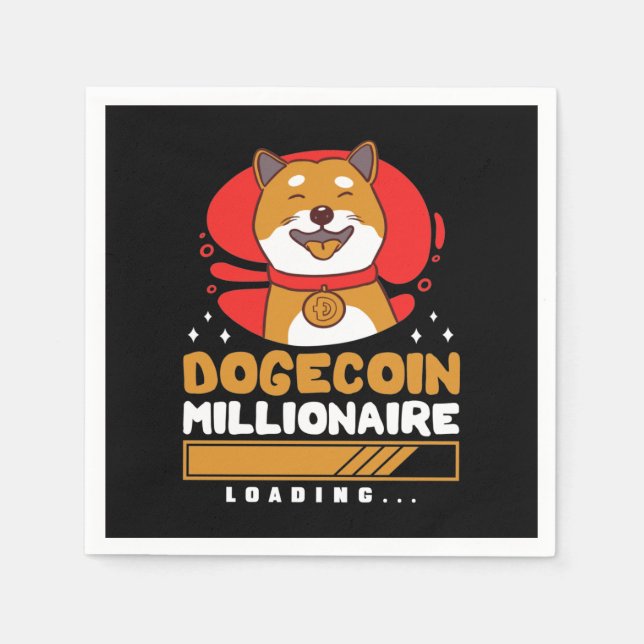 Servilleta De Papel Crypto DogeCoin Millonario Cargando (Anverso)